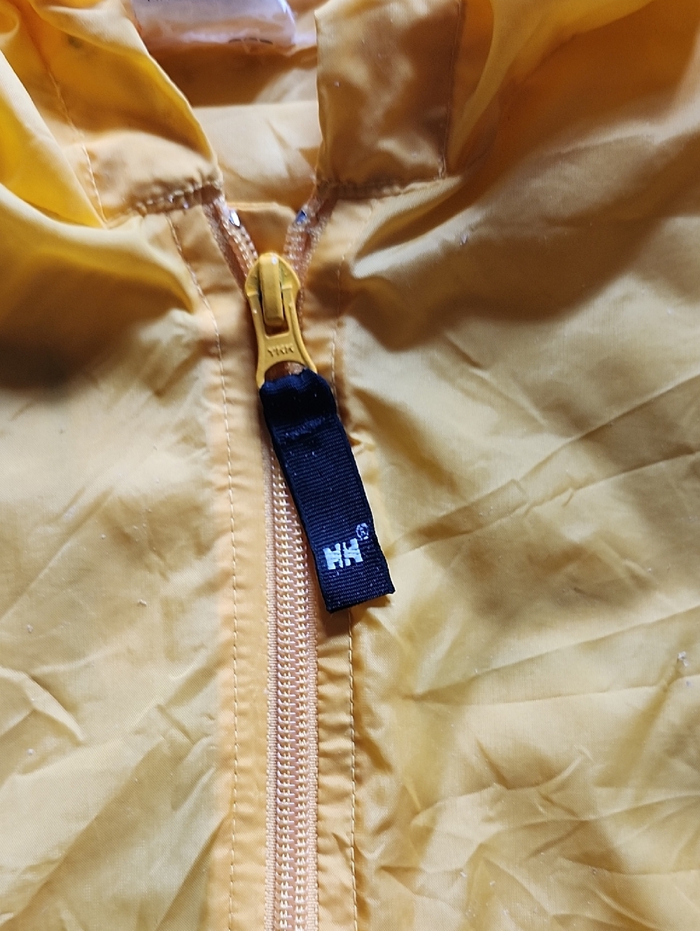Vtg Helly Hanson Yellow Hooded Packable Windbreaker Jacket Mens Large - Picture 3 of 16